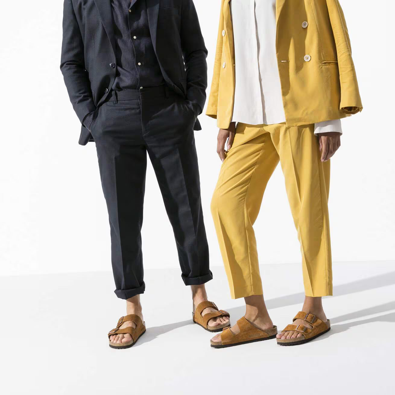 Sandale en cuir- Style Birkenstock - Mink