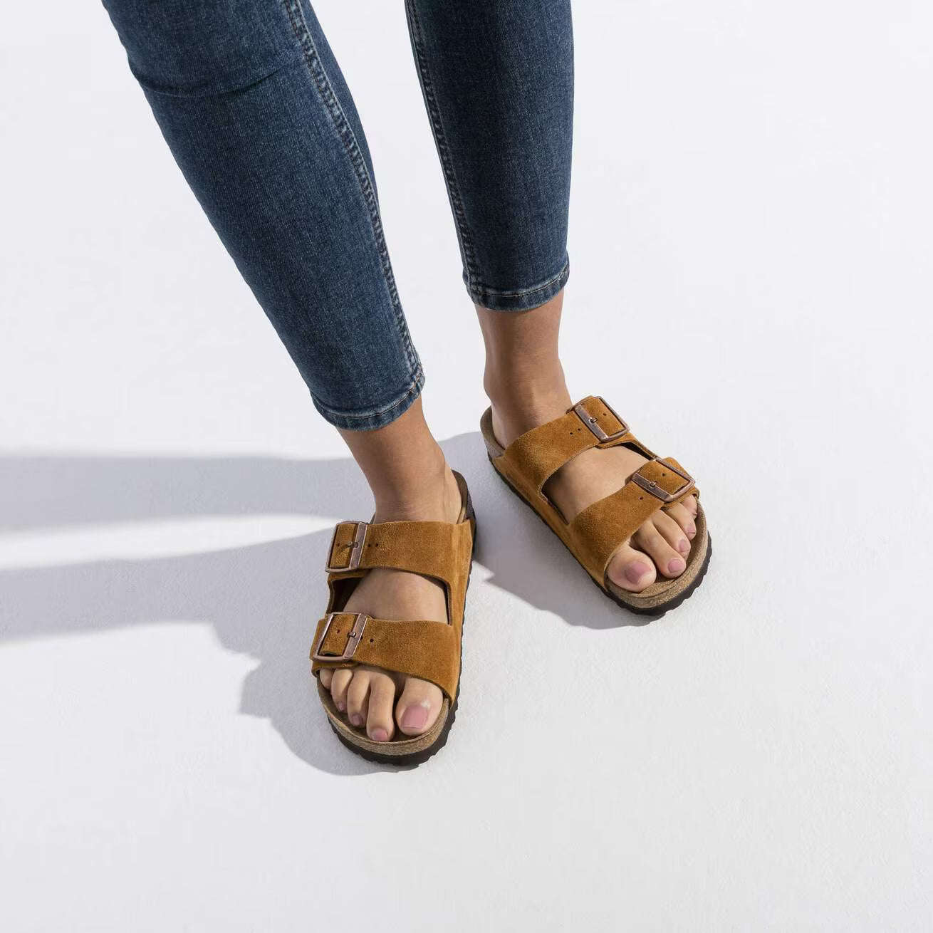 Sandale en cuir- Style Birkenstock - Mink