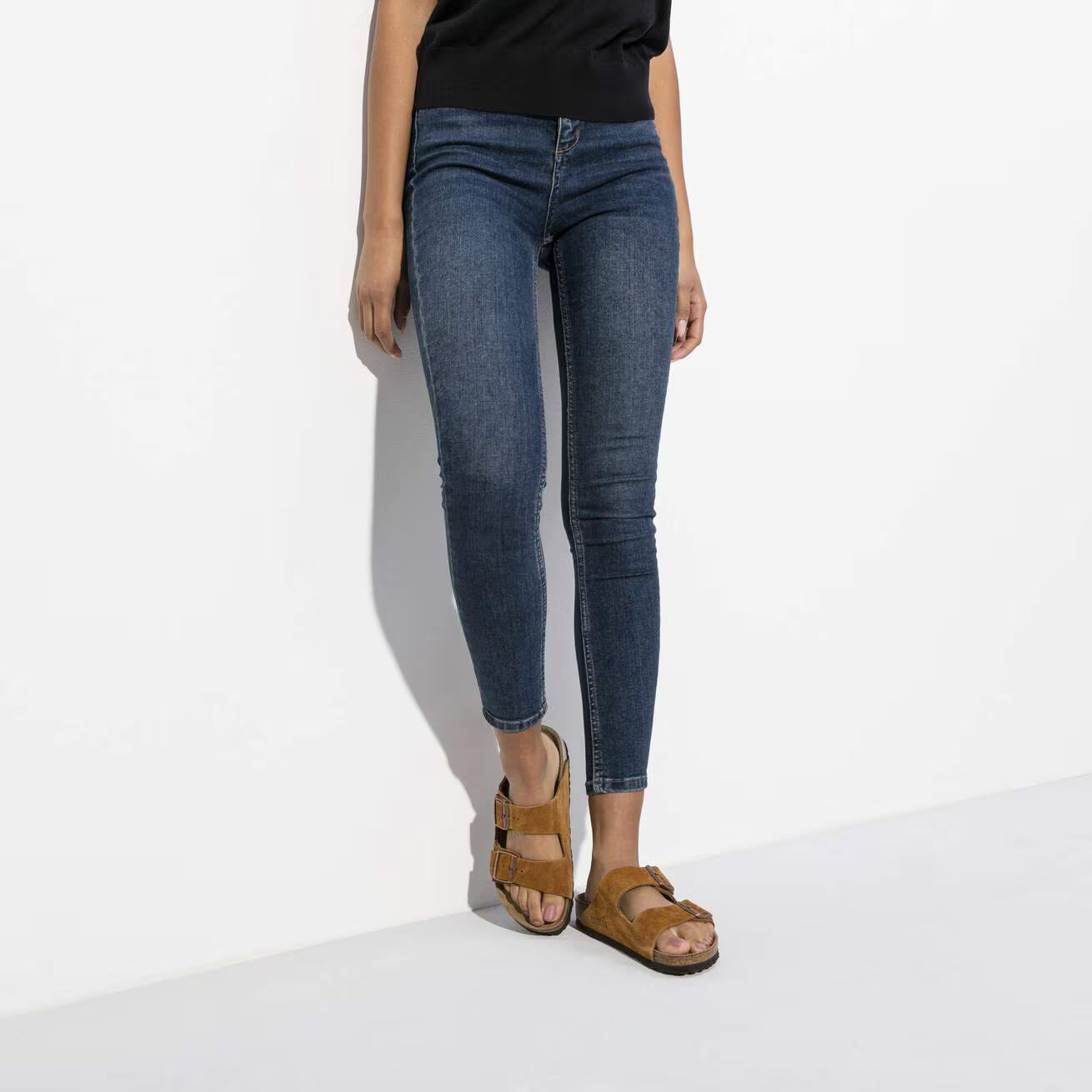 Sandale en cuir- Style Birkenstock - Mink