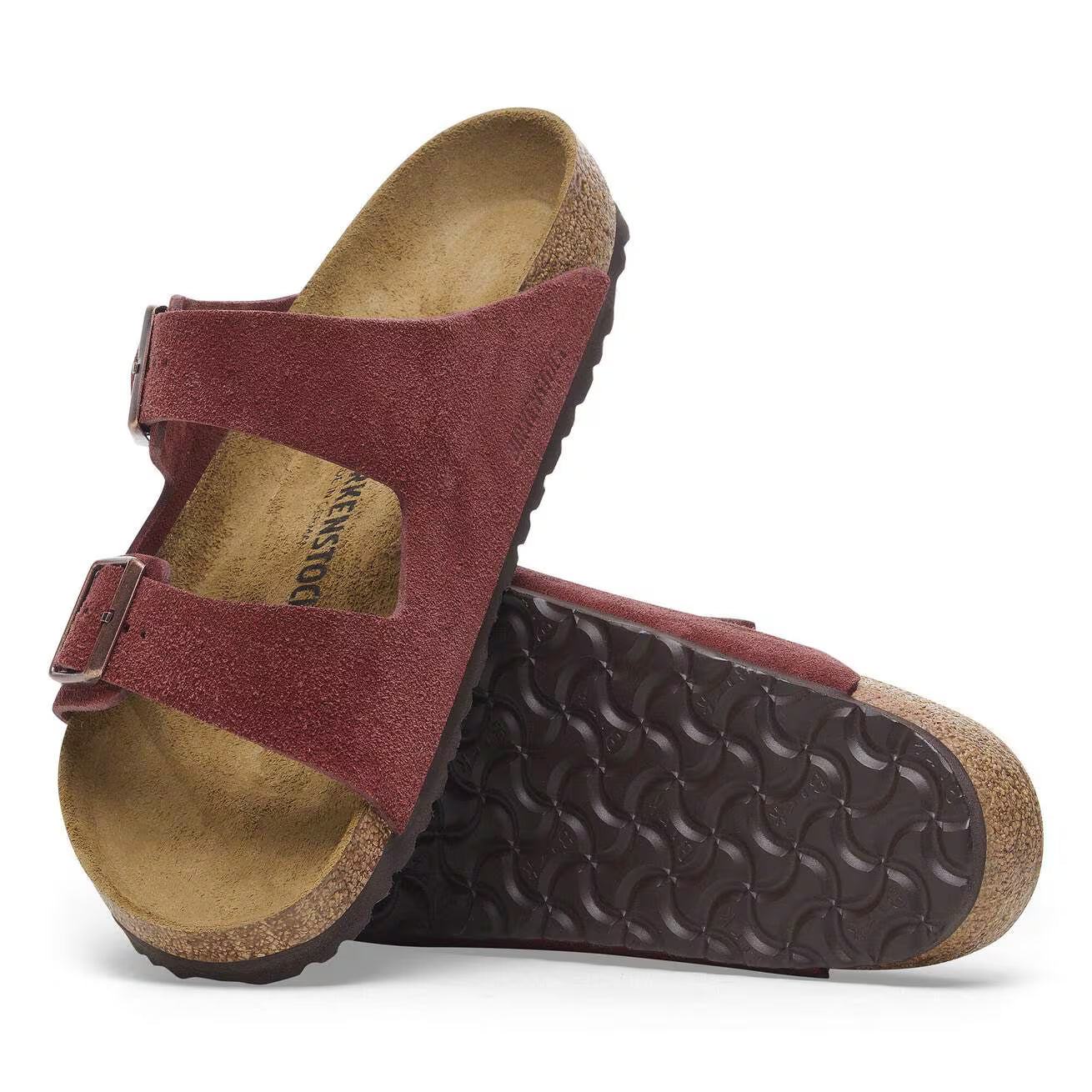 Sandale en cuir- Style Birkenstock  - Zinfandel
