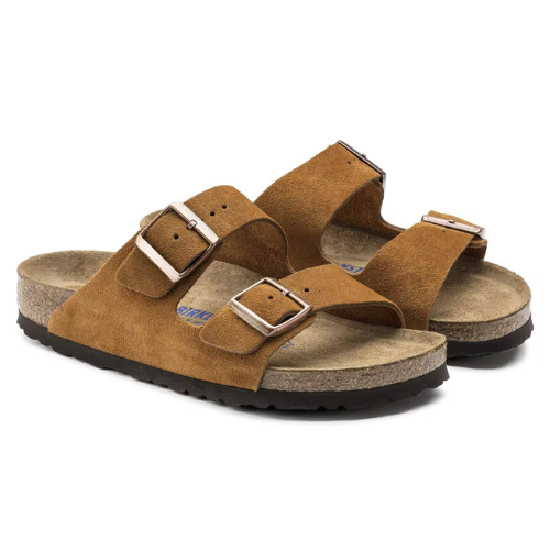 Sandale en cuir- Style Birkenstock - Mink
