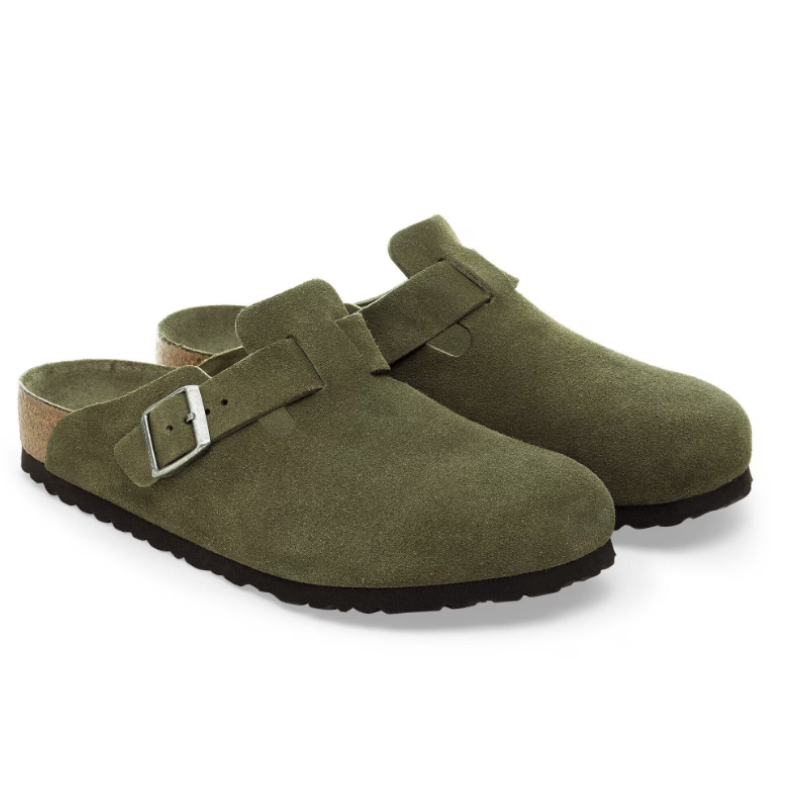 Sabot-en cuir-Birkenstock semelle intérieure douce et-médicale - Vert