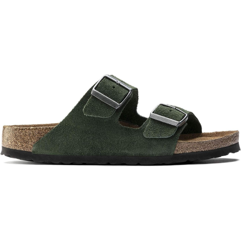 Sandale en cuir- Style Birkenstock - Vert