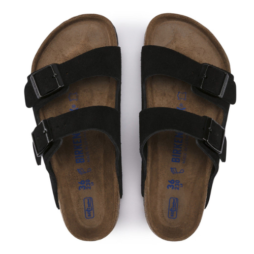 Sandale en cuir- Style Birkenstock  -  Noir
