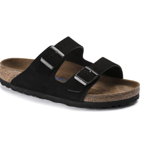 Sandale en cuir- Style Birkenstock  -  Noir