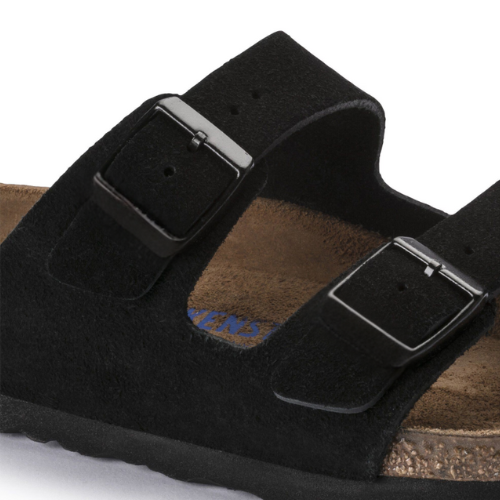 Sandale en cuir- Style Birkenstock  -  Noir