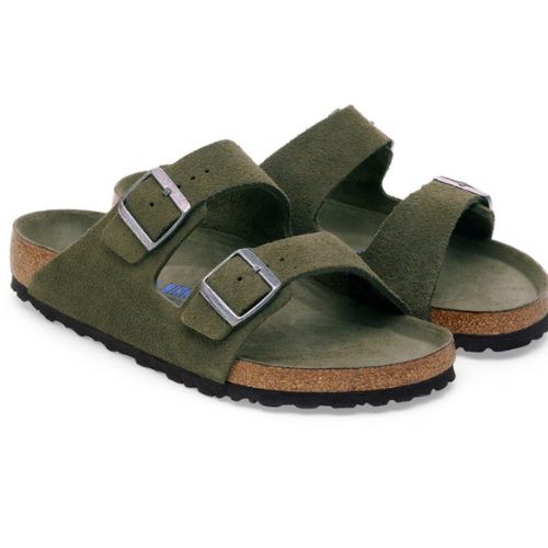 Sandale en cuir- Style Birkenstock - Tonal au thym