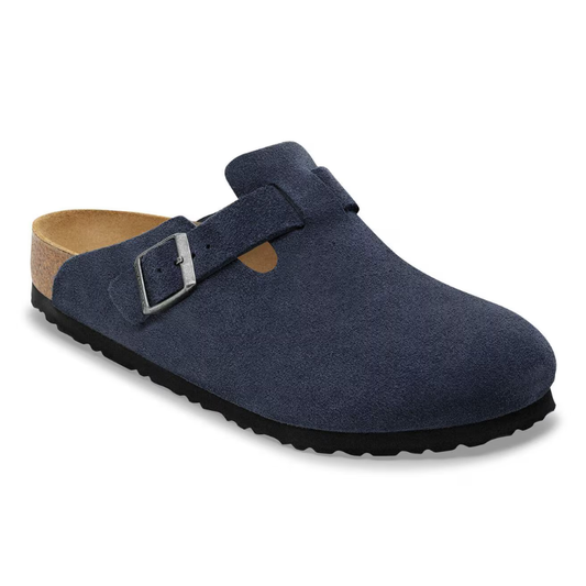 Sabot-en cuir-Birkenstock semelle intérieure douce et-médicale - Bleu marine