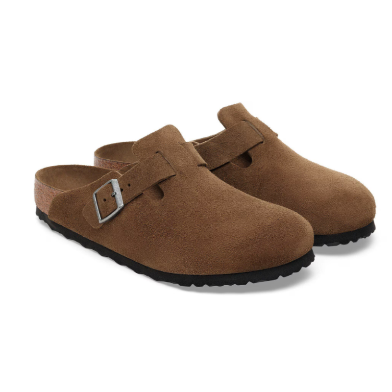 Sabot-en cuir-Birkenstock semelle intérieure douce et-médicale - Marron foncé