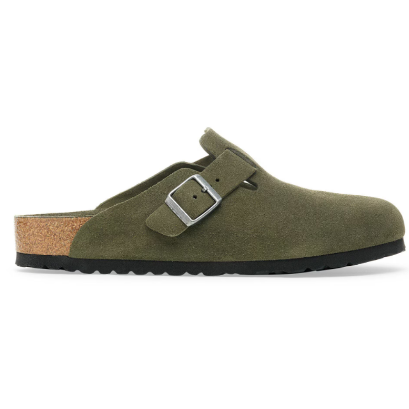 Sabot-en cuir-Birkenstock semelle intérieure douce et-médicale - Vert