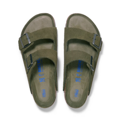 Sandale en cuir- Style Birkenstock - Tonal au thym