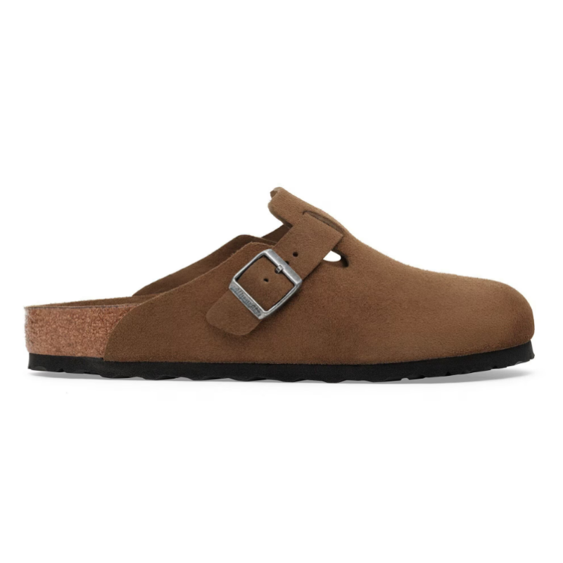 Sabot-en cuir-Birkenstock semelle intérieure douce et-médicale - Marron foncé