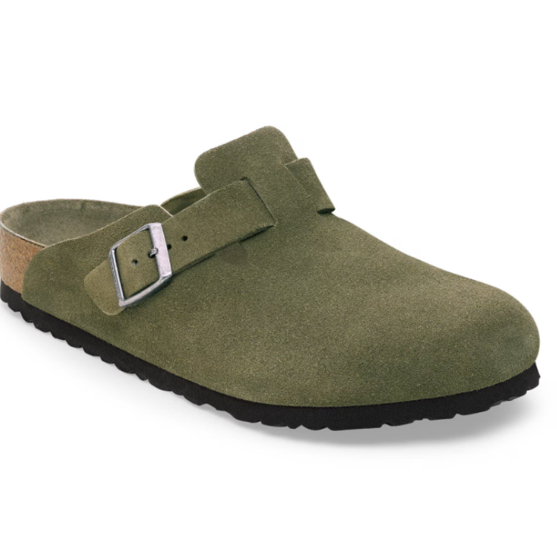 Sabot-en cuir-Birkenstock semelle intérieure douce et-médicale - Vert
