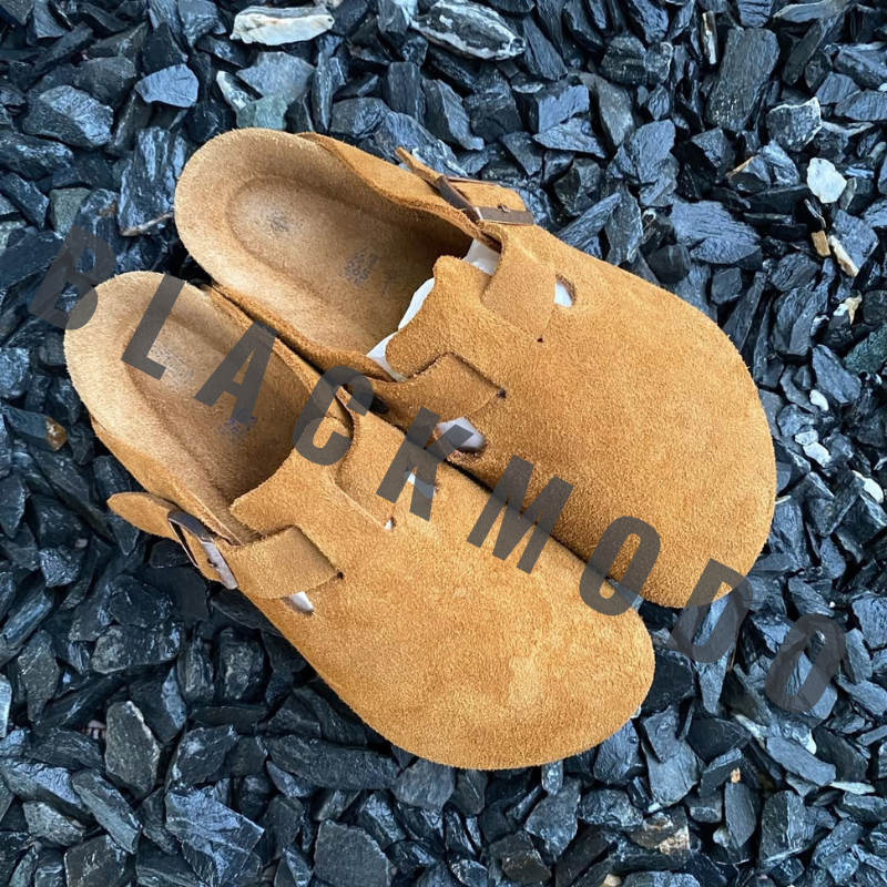 Sabot en cuir-Birkenstock semelle intérieure douce et-médicale-Marron Clair