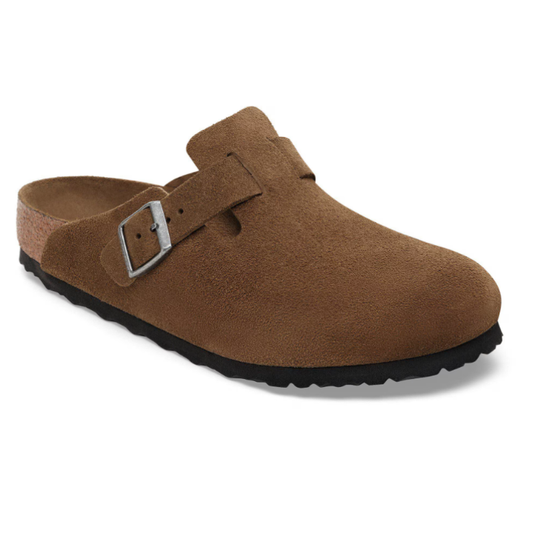 Sabot-en cuir-Birkenstock semelle intérieure douce et-médicale - Marron foncé
