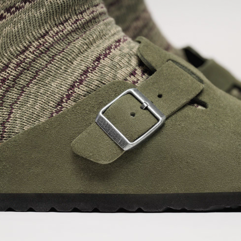 Sabot-en cuir-Birkenstock semelle intérieure douce et-médicale - Vert