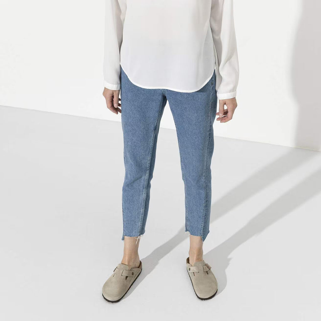 Sabot-en cuir-Birkenstock semelle intérieure douce et-médicale - Taupe