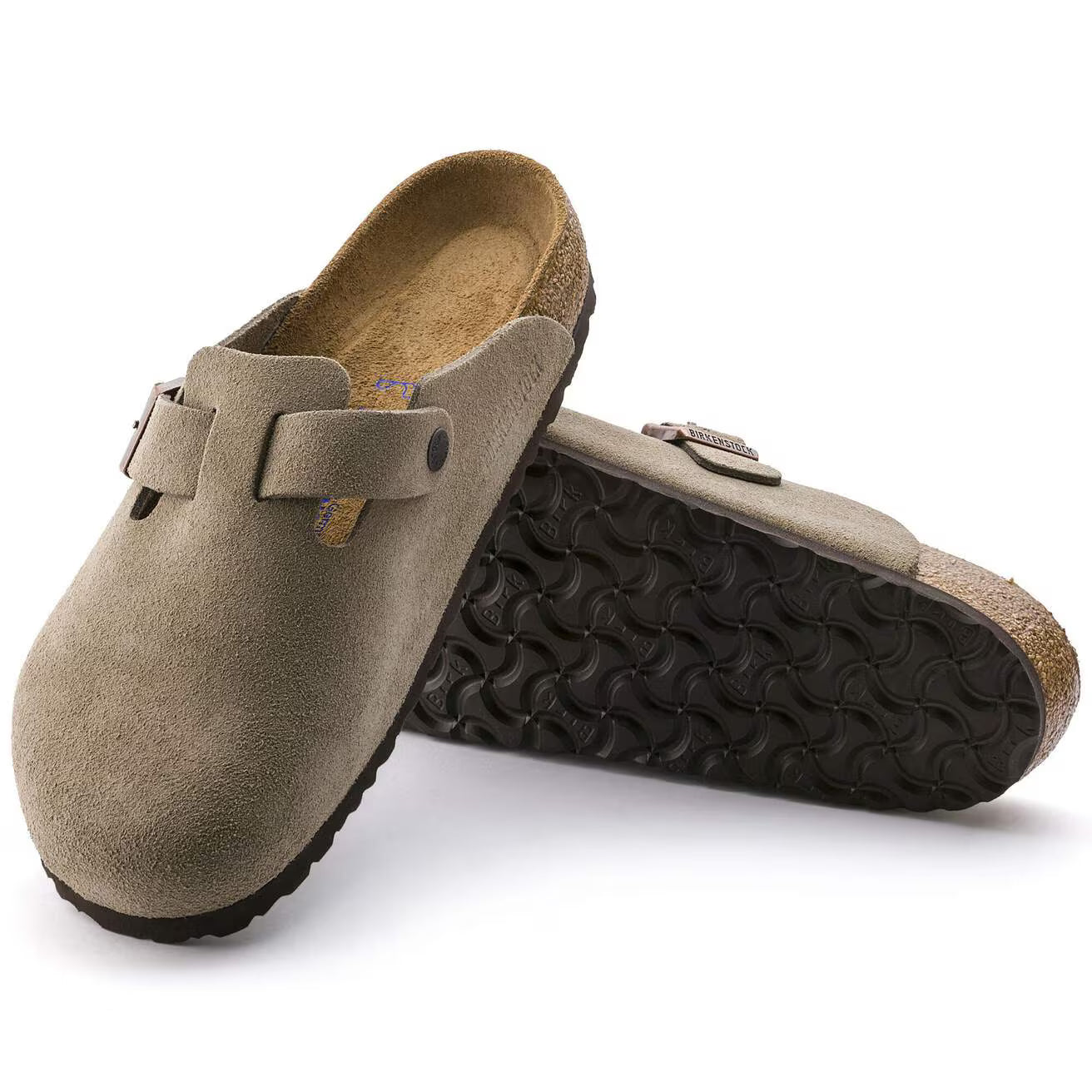 Sabot-en cuir-Birkenstock semelle intérieure douce et-médicale - Taupe