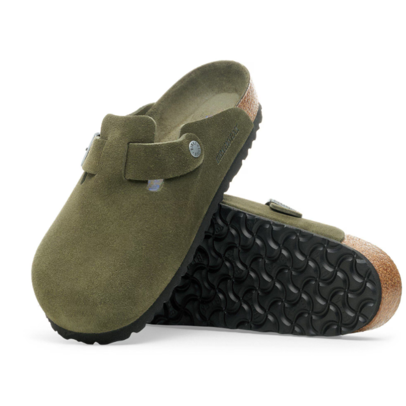 Sabot-en cuir-Birkenstock semelle intérieure douce et-médicale - Vert