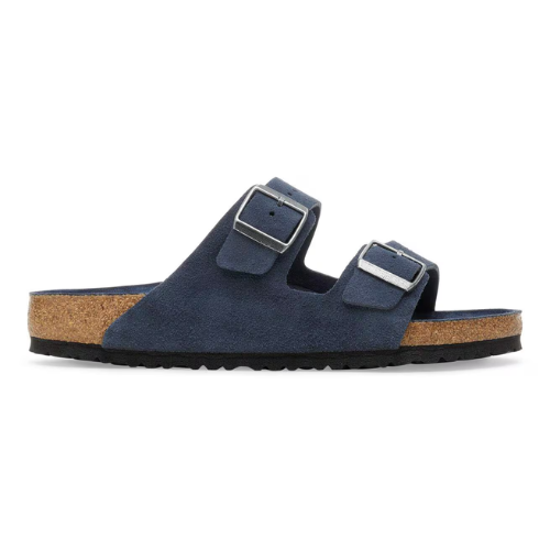 sendale en cuir-Birkenstock semelle intérieure douce et-médicale- Bleu marine
